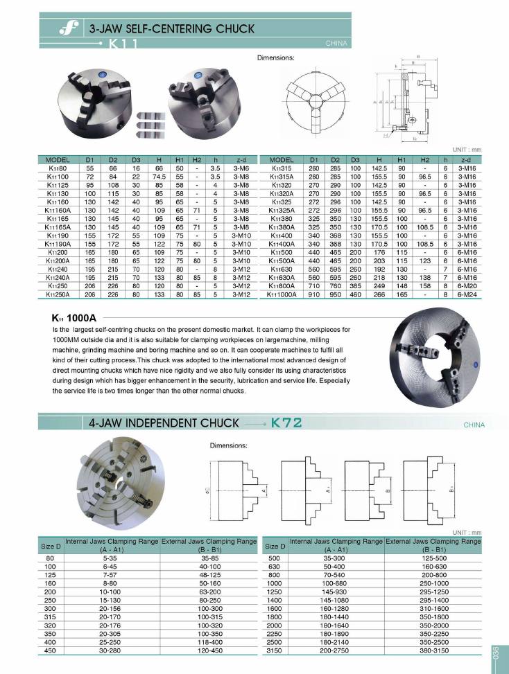 Source Frejoth catalogue page 39 — 3-JAW SELF-CENTERING CHUCK